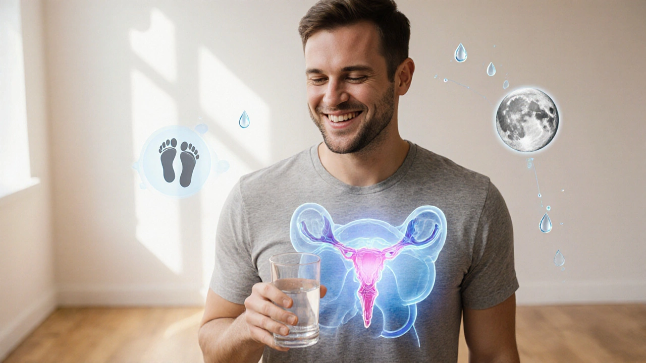 Muž v ranním světle symbolizuje celkové zdraví s důrazem na prostatu a péči o tělo.